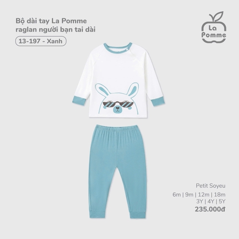 LP - Bộ dài tay La Pomme raglan người bạn tai dài - Xanh - 18-24M - SS25.T7A