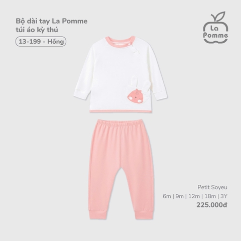 LP - Bộ dài tay La Pomme túi áo kỳ thú - Hồng - 2-3Y - SS25.T7A