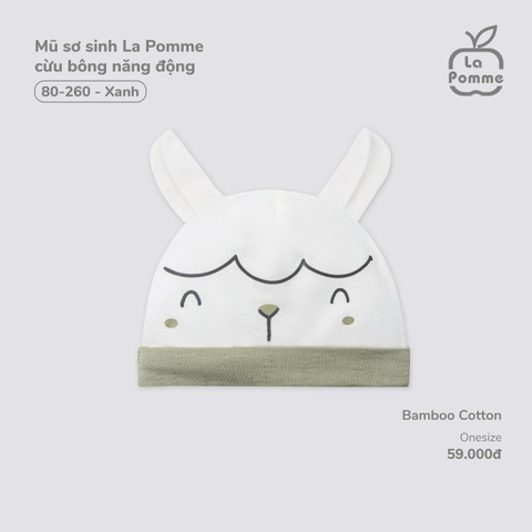 LP - Mũ sơ sinh La Pomme cừu bông năng động - Xanh - SS25.T7A