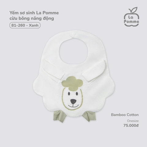 LP - Yếm sơ sinh La Pomme cừu bông năng động - Xanh - SS25.T7A