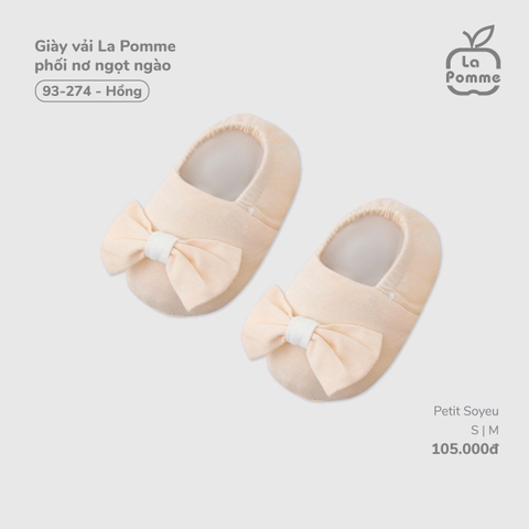 LP - Giày vải La Pomme phối nơ ngọt ngào - Hồng - SS25.T7A