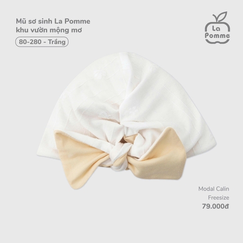 LP - Mũ sơ sinh La Pomme khu vườn mộng mơ - Trắng - SS25.T7A