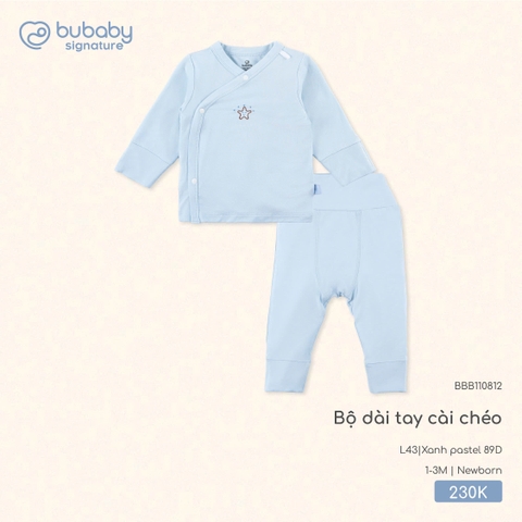 BU S10 - Bộ dài tay cài chéo - BBB110812 - Xanh pastel 89D - 1-3M - SS25.T7C