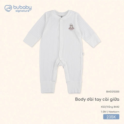 BU - Body dài tay cài giữa - Trắng 8442 - SS25.T7C