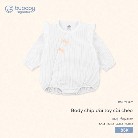 BU - Body chip dài tay cài chéo - Trắng 8442 - SS25.T7C