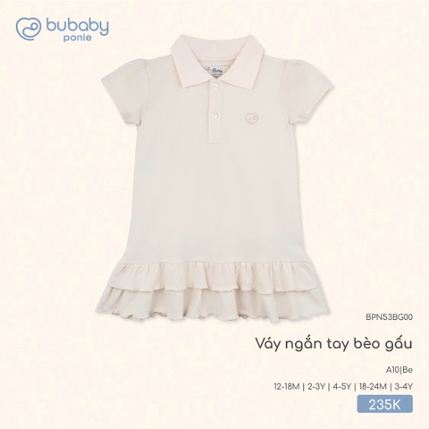 BU - Váy ngắn tay bèo gấu - BPN53BG00 - Be - 18-24M - SS25.T7C