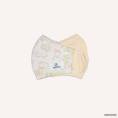 BU - Khẩu trang Bambus - ABB030000 - Trắng in họa tiết vườn nhà + Kem - FS - SS25.T7C