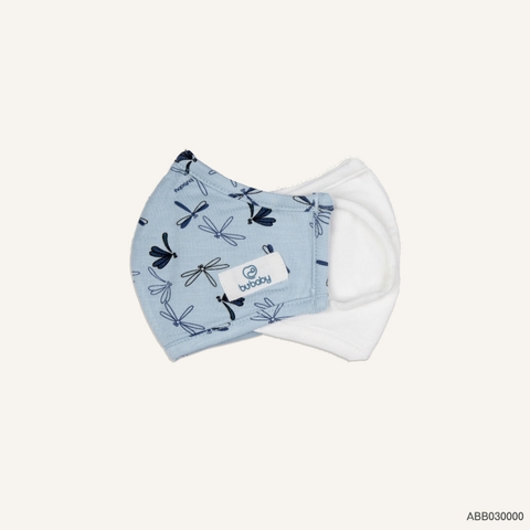 BU - Khẩu trang Bambus - ABB030000 - Blue in chuồn chuồn + Trắng - FS - SS25.T7C