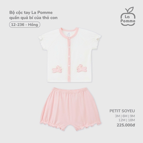 LP - Bộ cộc tay La Pomme quần quả bí của thỏ con - Hồng - 6-9M - SS25.T8A