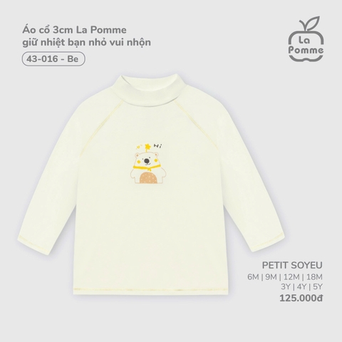 LP - Áo cổ 3cm La Pomme giữ nhiệt bạn nhỏ vui nhộn - Be - 6-9M - SS25.T8A