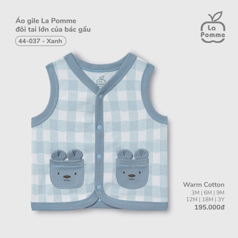 LP - Áo gile La Pomme đôi tai lớn của bác gấu - Xanh - 18-24M - SS25.T8A