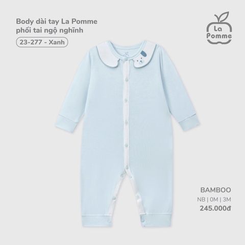 LP - Body dài tay La Pomme phối tai ngộ nghĩnh - Xanh - SS25.T8A - Xanh - 3-6M