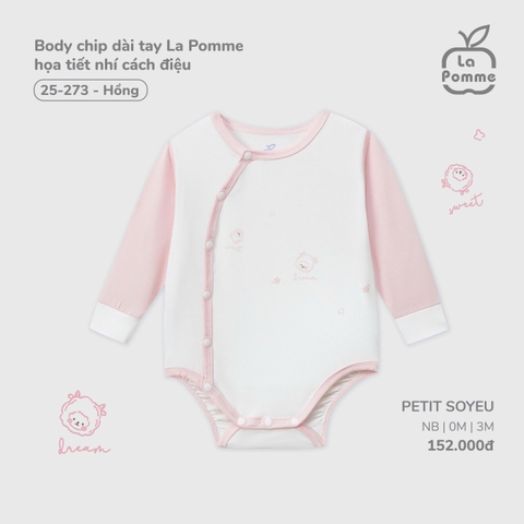 LP - Body chip dài tay La Pomme họa tiết nhí cách điệu - Hồng - 0-3M - SS25.T8A
