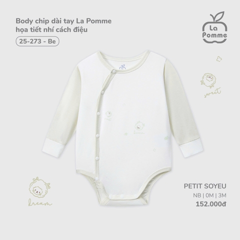 LP - Body chip dài tay La Pomme họa tiết nhí cách điệu - Be - SS25.T8A