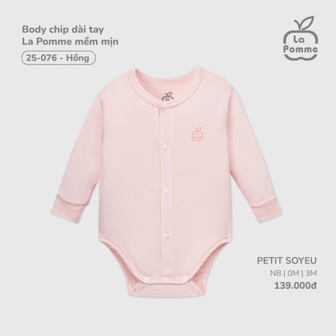 LP - Body chip dài tay La Pomme mềm mịn - Hồng - 3-6M - SS25.T8A
