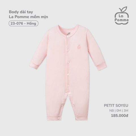 LP - Body dài tay La Pomme mềm mịn - Hồng - 0-3M - SS25.T8A