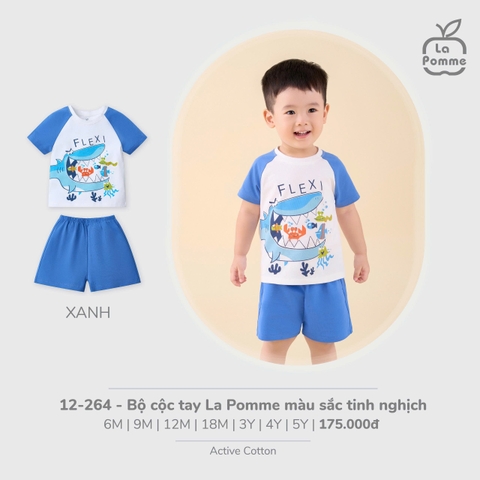 LP - Bộ cộc tay La Pomme màu sắc tinh nghịch - Xanh - 6-9M - SS25.T8C