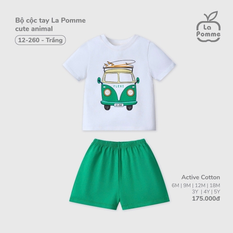 LP - Bộ cộc tay La Pomme cute animal - Trắng - SS25.T8C