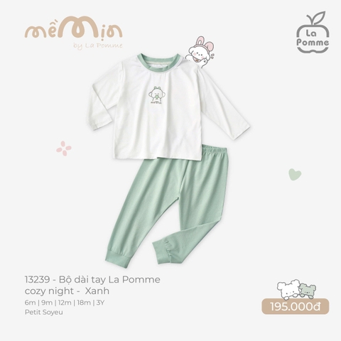 LP - Bộ dài tay La Pomme cozy night - Xanh - 6-9M - SS25.T8C