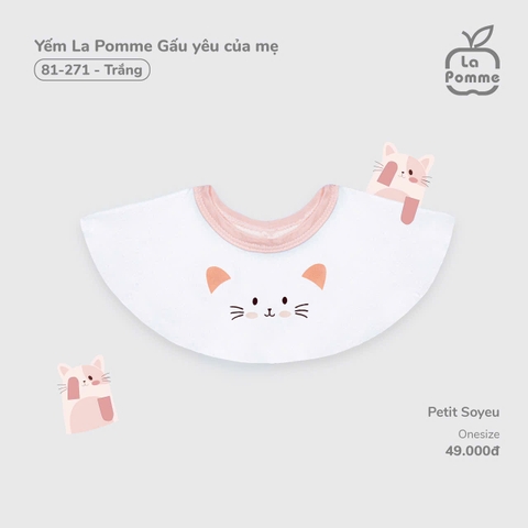 LP - Yếm La Pomme Gấu yêu của mẹ - Trắng - SS25.T9B
