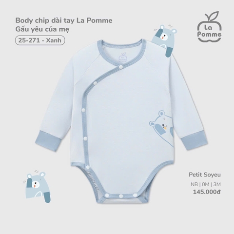 LP - Body chip dài tay La Pomme Gấu yêu của mẹ - Xanh - SS25.T9B