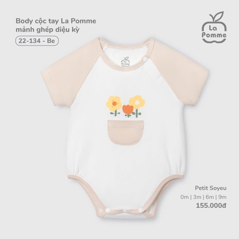 LP - Body cộc tay La Pomme mảnh ghép diệu kỳ - Be - 0-3M - SS25.T9B