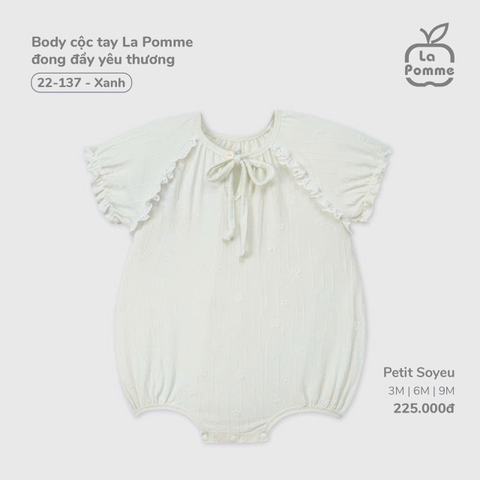 LP - Body cộc tay La Pomme đong đầy yêu thương - Xanh - 6-9M - SS25.T9B
