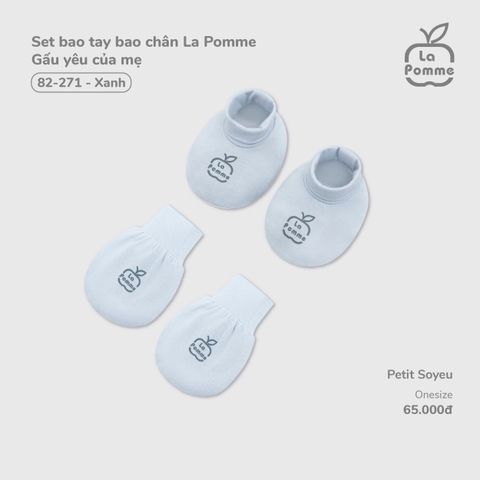 LP - Set bao tay bao chân La Pomme Gấu yêu của mẹ - Xanh - SS25.T9B