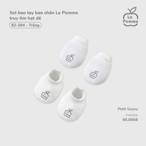 LP - Set bao tay bao chân La Pomme truy tìm hạt dẻ - Trắng - SS25.T9B