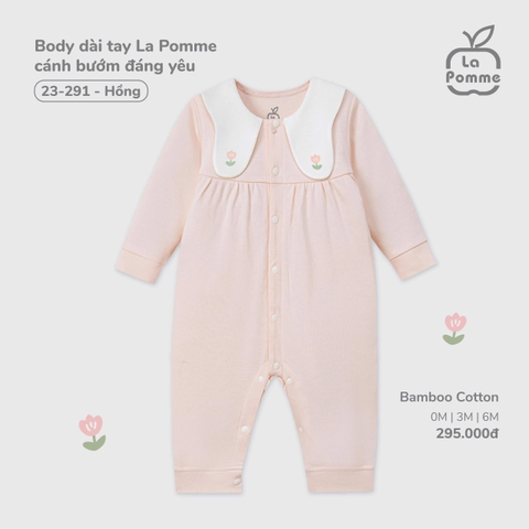 LP T20 - Body dài tay La Pomme cánh bướm đáng yêu - Hồng - 0-3M - SS25.T9B