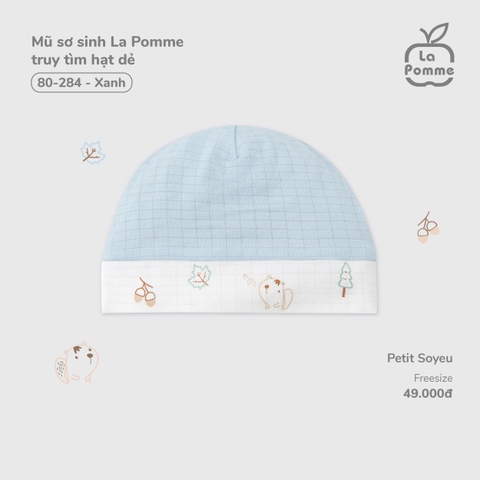 LP - Mũ sơ sinh La Pomme truy tìm hạt dẻ - Xanh - FS - SS25.T9B