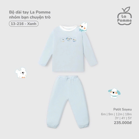 LP - Bộ dài tay La Pomme nhóm bạn chuyện trò - Xanh - SS25.T9B