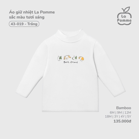 LP - Áo giữ nhiệt La Pomme sắc màu tươi sáng - Trắng - 9-12M - SS25.T9B