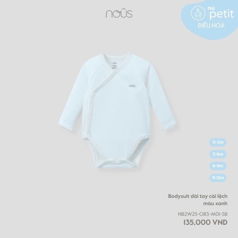 NOUS - Body chip dài tay cài lệch màu xanh - 0-3M - SS25.T10A
