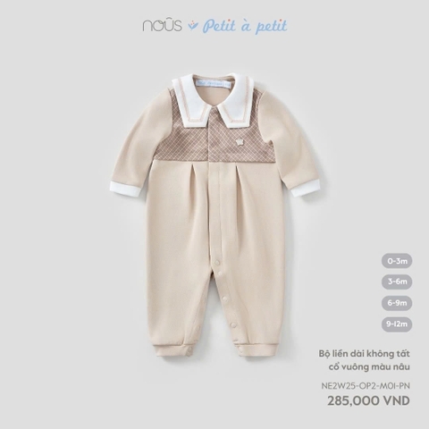 NOUS - Body dài không tất cổ vuông màu nâu - SS25.T10A