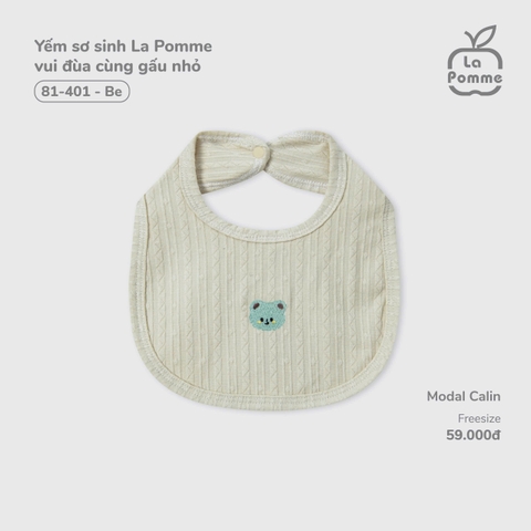 LP - Yếm sơ sinh La Pomme vui đùa cùng gấu nhỏ - Be - SS25.T10B