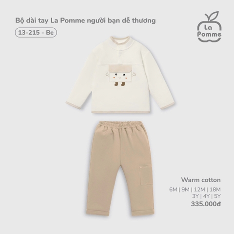 LP S40 - Bộ dài tay La Pomme người bạn dễ thương - Be - SS25.T10B - Be - 9-12M