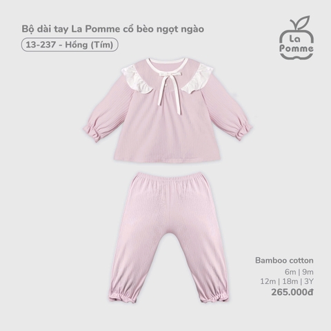 LP - Bộ dài tay La Pomme cổ bèo ngọt ngào - Hồng (Tím) - SS25.T10B