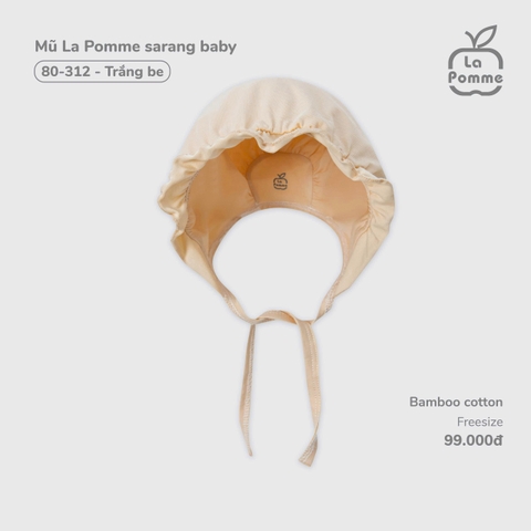 LP - Mũ La Pomme baby princess - Trắng be - SS25.T10B