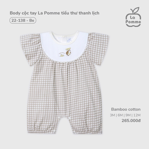 LP - Body cộc tay La Pomme tiểu thư thanh lịch - Be - 3-6M - SS25.T10B