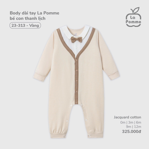 LP - Body dài tay La Pomme bé con thanh lịch - Vàng - 6-9M - SS25.T10B