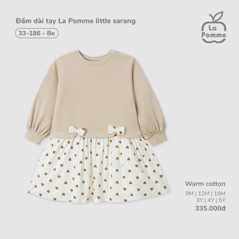 LP - Đầm dài tay La Pomme little sarang - Be - SS25.T10B