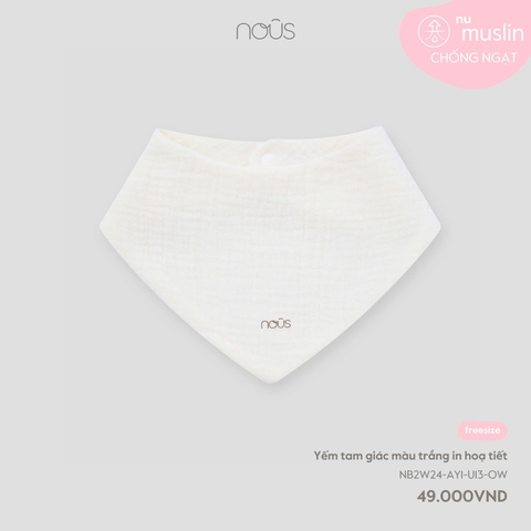 NOUS - Yếm tam giác màu trắng in hoạ tiết - SS25.T10C