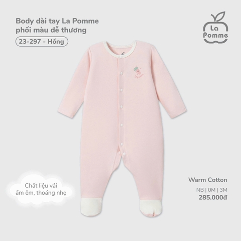 LP - Body dài tay La Pomme phối màu dễ thương - Hồng - SS25.T11A