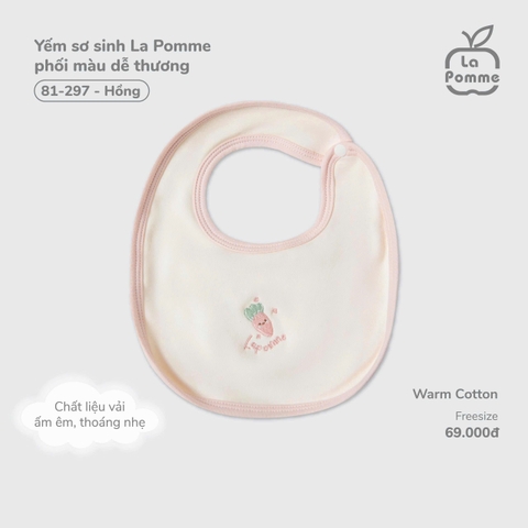 LP - Yếm sơ sinh La Pomme phối màu dễ thương - Hồng - SS25.T11A