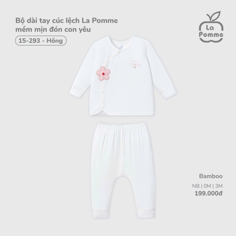 LP - Bộ dài tay cúc lệch La Pomme mềm mịn đón con yêu - Hồng - SS25.T11B