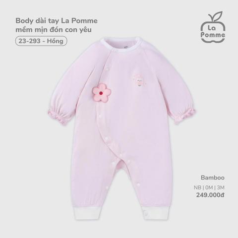 LP - Body dài tay La Pomme mềm mịn đón con yêu - Hồng - Newborn - SS25.T11B