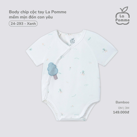 LP - Body chip cộc tay La Pomme mềm mịn đón con yêu - Xanh - 3-6M - SS25.T11B