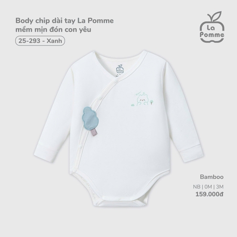 LP - Body chip dài tay La Pomme mềm mịn đón con yêu - Xanh - Newborn - SS25.T11B