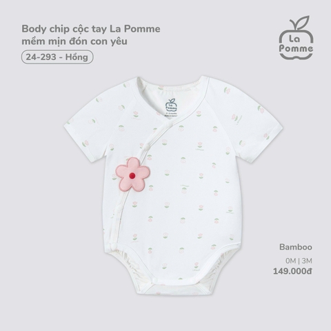 LP - Body chip cộc tay La Pomme mềm mịn đón con yêu - Hồng - 0-3M - SS25.T11B